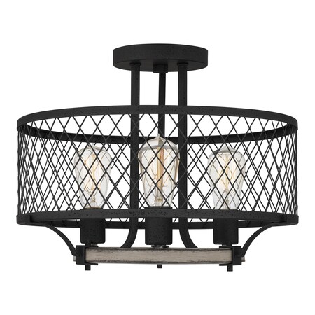 Quoizel Benton 3-Light Distressed Iron Semi-Flush Mount BEO1717DO